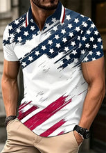 Load image into Gallery viewer, Men's American 250th Anniversary Print Casual Polo Shirt