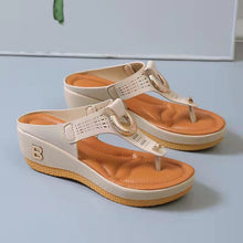 Load image into Gallery viewer, Ladies Flip Flop Wedge slippers