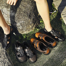 Load image into Gallery viewer, Men Comfy Flat Heel Summer Leather Sandals