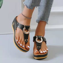 Load image into Gallery viewer, Ladies Flip Flop Wedge slippers