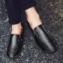 Load image into Gallery viewer, Men Hand Stitching Zipper Slip-ons Leather Shoes