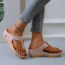 Load image into Gallery viewer, Ladies Flip Flop Wedge slippers