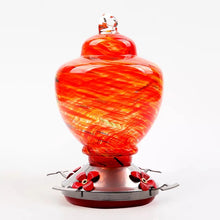 Load image into Gallery viewer, Hand Blown Glass Hummingbird Feeder - 38 Ounces