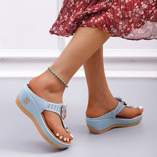 Load image into Gallery viewer, Ladies Flip Flop Wedge slippers
