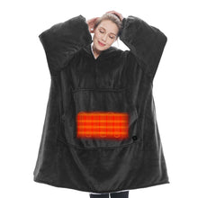 Load image into Gallery viewer, Heated Wearable Blanket Hoodie with Battery Pack