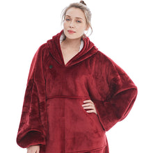 Load image into Gallery viewer, Heated Wearable Blanket Hoodie with Battery Pack