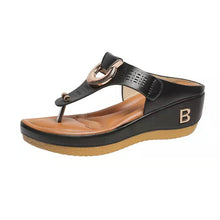 Load image into Gallery viewer, Ladies Flip Flop Wedge slippers
