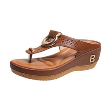 Load image into Gallery viewer, Ladies Flip Flop Wedge slippers