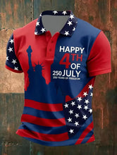 Load image into Gallery viewer, Men's American 250th Anniversary Print Casual Polo Shirt
