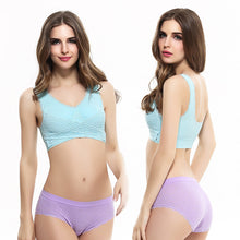 Load image into Gallery viewer, Women's Plus Size Lace Wide Straps Wireless Bra Front Closure Push Up Bras
