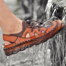 Load image into Gallery viewer, Men's Rubber Toe Cap Mesh Splicing Slippers Outdoor Water Sandals

