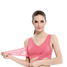 Load image into Gallery viewer, Women's Plus Size Lace Wide Straps Wireless Bra Front Closure Push Up Bras
