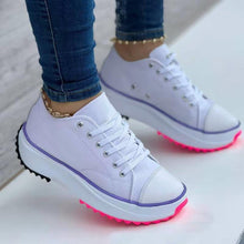 Load image into Gallery viewer, 2022 Women's Round Toe Lace-up Platform Arch Support Canvas Shoes
