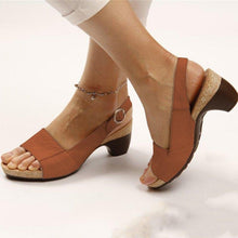 Load image into Gallery viewer, Women's Elegant Low Chunky Heel Comfy Sandals
